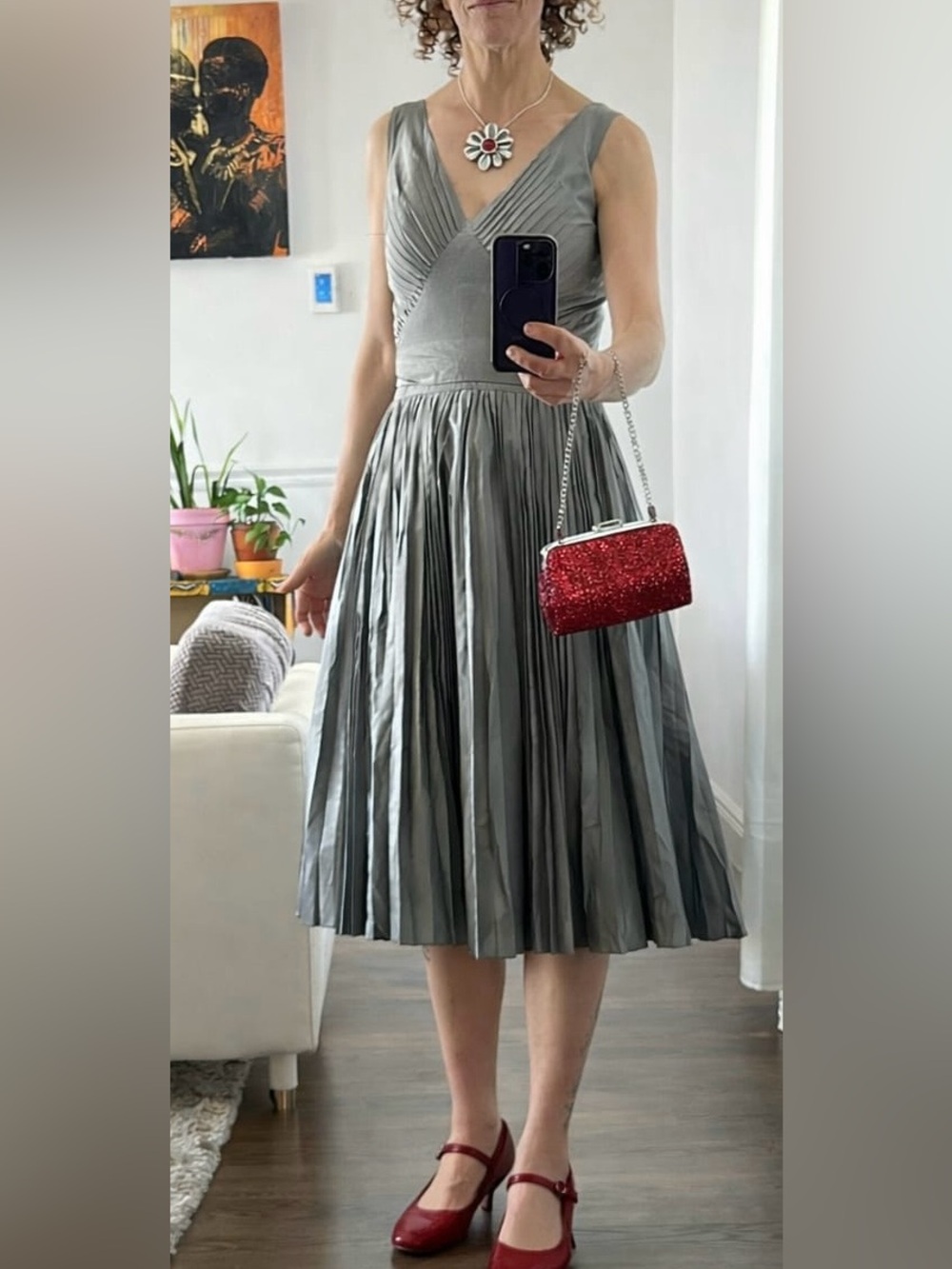 Banana Republic Women's Gray Midi Dress